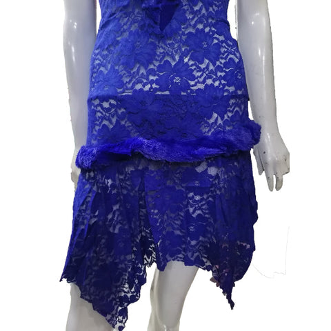 Women velet Net Furr Lace Embroidery Lingerie Two Piece Night Dress Lingerie Set