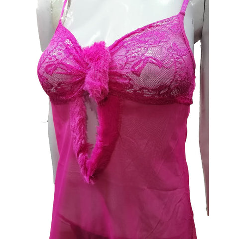 Women Net Lace Embroidery Lingerie Two Piece Night Dress Lingerie Set