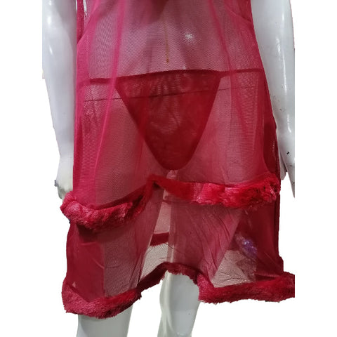 Women Net Lace Embroidery Lingerie Two Piece Night Dress Lingerie Set